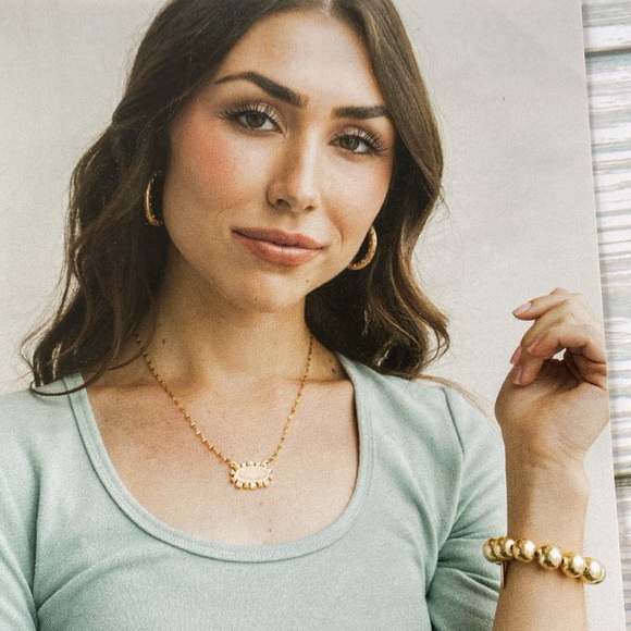 New Golden Hoop Earrings Necklace and Bracelet Set #70 - Picture 8 of 10